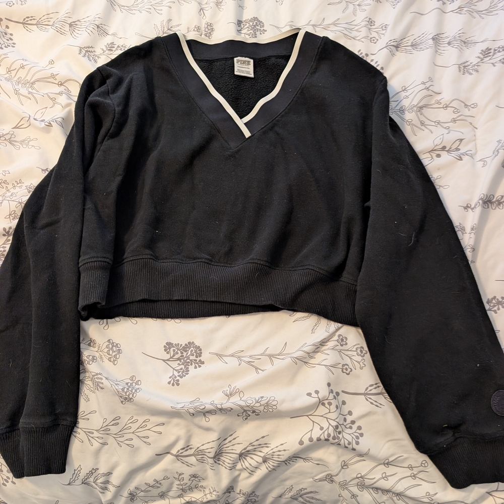 PINK Victoria's Secret Black V-Neck Sweater